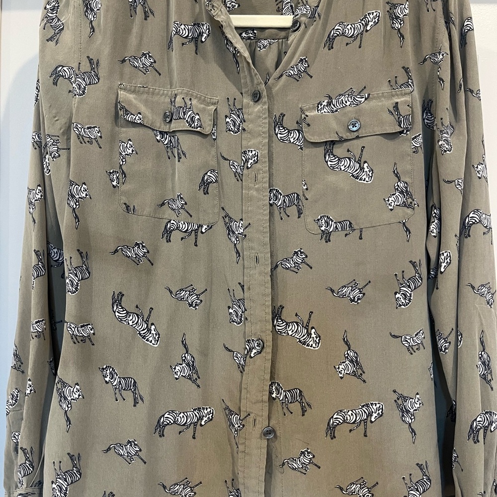 C. Wonder Green Blouse with Zebras
